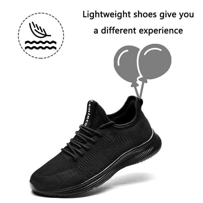 Lamincoa Womens Slip On Walking Shoes Non Slip Casual Road Running Lightweight Mesh Fashion Sneakers for Gym Travel Workout Black - Image 2